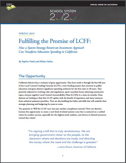 Fulfilling the Promise of LCFF