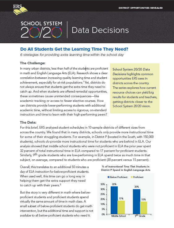 Data Decisions Brief #5: Do All Students Get the Learning Time They Need?