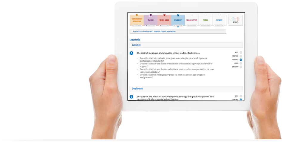 Preview of the survey on a tablet