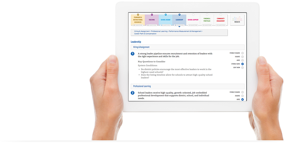 Preview of the survey on a tablet